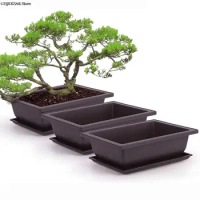 1PC Flower Pot Imitation Plastic Balcony Square Pots Flower Bonsai Bowl Nursery Basin Planter Imitat