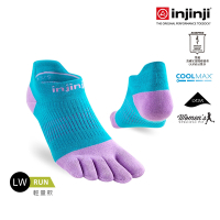 【injinji】女 Run輕量吸排五趾隱形襪NX(藍/紫糖)- WAA90 | COOLMAX 女生腳型 吸濕排汗 輕量透氣 五趾襪 隱形襪