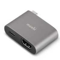 【moshi】USB-C to HDMI 雙端口轉接器(二合一轉接器)