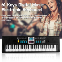61 Keys Digital Music Electronic Keyboard Kids Multifunctional Electric Piano for Piano Student with Microphone
