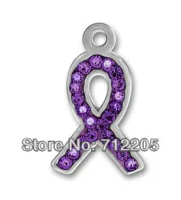 pewter purple Austrian crystal ribbon charms (H105949)