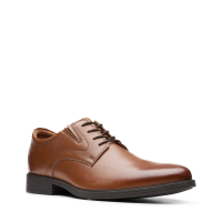 【Clarks】寬楦設計素面德比鞋(深棕褐色)-UK 7.5