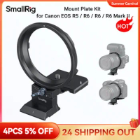 SmallRig Rotatable Collar Mount Plate for Canon R5 / R5C / R6 / R6 Mark II Camera for Arca-Type and for Manfrotto RC2 Plate 4300
