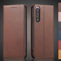Magnetic attraction Leather Case for Sony Xperia 1 II XQ-AT51 AT52 AT42 Holster Flip Cover Case Wallet Phone Bags Fundas Coque