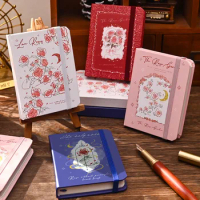 Romantic Rose Series Pocket Art Style Exquisite Notebook Retro Diary Small Portable Book Note Book Notebook Acessórios