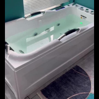 【可開發票】家用小戶型深泡浴缸沖浪按摩亞克力恒溫獨立式無縫一體方形浴缸
