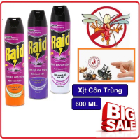 BÌNH XỊT CÔN TRÙNG RAID CÁC LOẠI 600 700ml & 300ml date mới