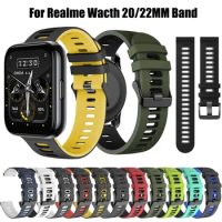 Silicone Watch Strap For Realme Watch 3 3pro Replacement Band for Realme Watch 2 Pro/S Pro 20mm 22mm Rubber Bracelet Accessories