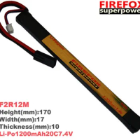 1pcs 100% Orginal FireFox 7.4V 1200mAh 20C Li Po AEG Battery 170mm x 17mm F2R12M Drop shipping