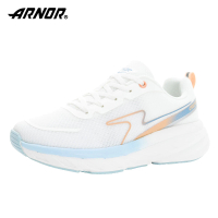 【ARNOR】阿諾-3E寬楦輕量緩震慢跑鞋/女 透氣 增高 緩震 運動 路跑 氧氣白(ARWR42049)