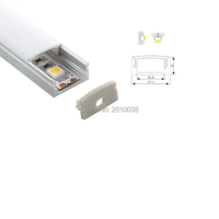 100 X 2M Sets/Lot Flat U type led aluminium extrusion and anodized silver aluminum profile for led ceiling wall lights
