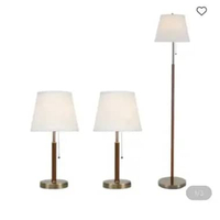 Eglare Set Lustre Lampu Meja & Lampu Lantai Brass