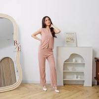 B.E KIMMY Setcel Panjang Wanita - One Set Knit Kekinian Reguler Pink