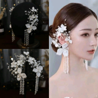 anting juntai earpiece headpiece pengantin mewah 8hhg