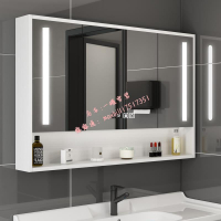 【兩年保固】浴室櫃  浴室鏡櫃 掛墻式 框架 框架 儲物鏡子 帶置物架 實木 衛生間 梳妝鏡