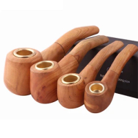 Handmake Beginner Wooden Pipe Retro Process Wooden Tobacco Pipe Alloy Herb Smoke Pot Portable Durable Pipe Cigaratte Accessories