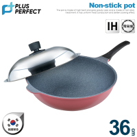 PERFECT理想 韓國晶鑽2代不沾炒鍋36cm(附蓋)粉紅