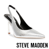 STEVE MADDEN-SOIREE 壓紋前包繞踝跟鞋-銀色
