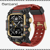 AmBand Apple Watch 專用保護殼 ❘ M3 美國鋼鐵特攻軍規  紅黑金TPU 錶帶 ❘ 45mm - Apple Watch 9 / 8 / 7