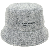 Stella-McCartney 字母刺繡毛料感漁夫帽(灰色)