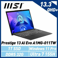 【贈電競耳機】(預購賣場)msi微星 Prestige 13 AI Evo A1MG-011TW 13.3吋 商務筆電
