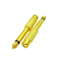 Gold-Plated RCA Connector 6.35mm 1/4" Male Mono Plug to RCA Female 6.5mm Lotus Jack AV Socket Audio Cable Converter For Home KTV
