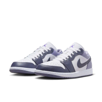 【NIKE 耐吉】休閒鞋 男鞋 運動鞋 AJ1 AIR JORDAN 1 LOW 白藍紫 553558-145(2B3594)
