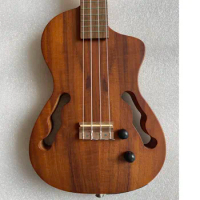 Stock Electric Ukulele 23 Inch Travel Concert Size Solid Wood Ukulele Can Play Silent Practice Without Noise With Bag