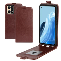 UP Down Leather Case For OPPO Reno 9 7 Pro A58 A17 A57 Reno 7 4G Phone Bag Vertical Flip Leather Cover Cases Card Slot Holster