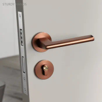 Rose Gold Aluminum Alloy Magnetic Door Lock Bedroom Mute Security Door Locks Deadbolt Lockset Home Renovation Hardware Supplies