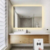 Backlight Smart Bath Mirror Anti-fog Touch Control Wireless Switch Vertical Horizontal Wall Mount Bathroom Led Light Mirror