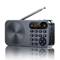 【霆洋】USB收音機 MP3播放器 大聲量擴音器 隨身聽 音箱(FM一鍵搜台 帶驗鈔燈手電筒 耳機聽歌 可插卡 U盤)