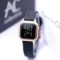 JAM WANITA ALEXANDRE CHRISTIE AC 9392 ROSEGOLD BLACK RUBBER. ORIGINAL