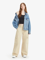 กางเกงผู้หญิง Baggy Cargo Pants สี Safari
