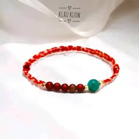 Gelang tali merah Giok mix Carnelian,kristal asli 100% (714)