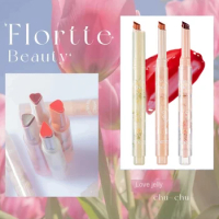 FLORTTE Chu Jelly Lipstick Floria First Kiss Love Series Pen Mirror Water Light Lip Glaze Hydrating Water Women Beauty Cosmetics