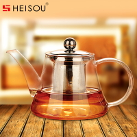 heisou大容量透明玻璃茶壺泡茶耐高溫不銹鋼過濾玻璃功夫茶具套裝