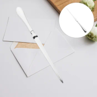 Portable Alloy Letter Opener Envelope Opener with Gift Box Practical Paper for Home Shop (Silver)