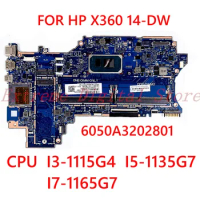 For HP X360 14-DW Laptop motherboard 6050A3202801 with I3-1115G4 I5-1135G7 I7-1165G7 100% Tested Fully Work
