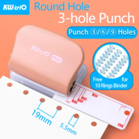 KW-triO 3-hole Punch for A7 A6 A5 B5 Spiral Notebook 3/6/9 Holes Paper Puncher Planner DIY Loose-leaf Puncher Scrapbooking Tools