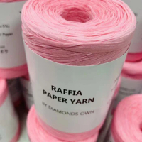 200g/roll Solid Color Raffia Paper Rope Yarn Hand Knitting Summer Handbag Sunscreen Hat Crafts Yarn Material Crocheting Supplies
