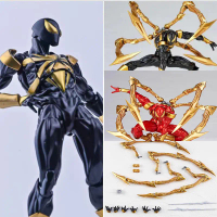 สไปเดอร์แมนแบบข้อต่อได้ KO Revoltech Amazing Yamaguchi Iron Spider รุ่นสีดำโมเดลตุ๊กตาแอคชั่นฟิกเกอร