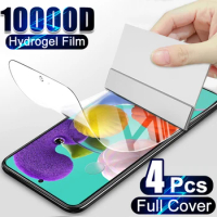 4Pcs Hydrogel Film For Samsung Galaxy A51 A71 A31 A32 A52 A72 A33 A53 A73 Full Cover Screen Protector Samsung A12 A02 A03S A21S