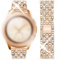 Diamond Watchband for Garmin Vivoactive 3/Forerunner 245 M Quick Release Band Stainless Steel Strap Women Men Jewelry Bracelet