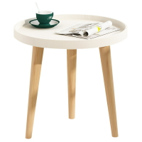 PP茶幾簡約現代北歐小茶幾客廳臥室實木桌腿邊幾 床邊桌子茶幾