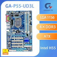 LGA 1156 Motherboard GA-P55-UD3L for GIGABYTE Computer DDR3 ATX 16GB Intel P55 Desktop Mainboard USB2.0 SATA III PCI-E X16 Used