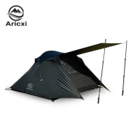 Aricxi 2 People Tent Black Ultralight 15D Camping Tent Waterproof Outdoor Hiking Travel Tent Backpac