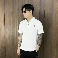美國百分百【全新真品】MONCLER POLO衫 短袖 棉質 休閒 歐洲精品 上衣 logo 圖標 米白 DA45