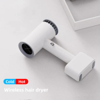Cordless Hair Dryer Rechargeable Hot &amp; Cold Wind Hair Dryer Wireless Portable Travel Blow Dryer for Painting Outdoor Camping Pet