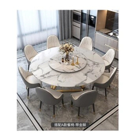 modern design round shape table Marble dining table and chair